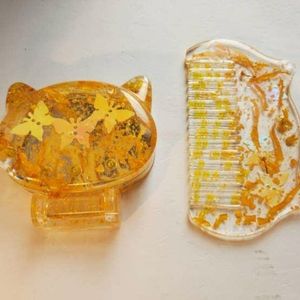 Resin Vanity and Comb set Yellow skies